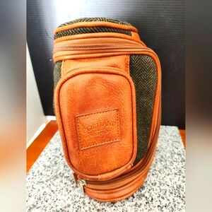 Golf Toiletry Bag Brown Color 3 Pockets Portland Ireland Brand. Mens. New w/Tags